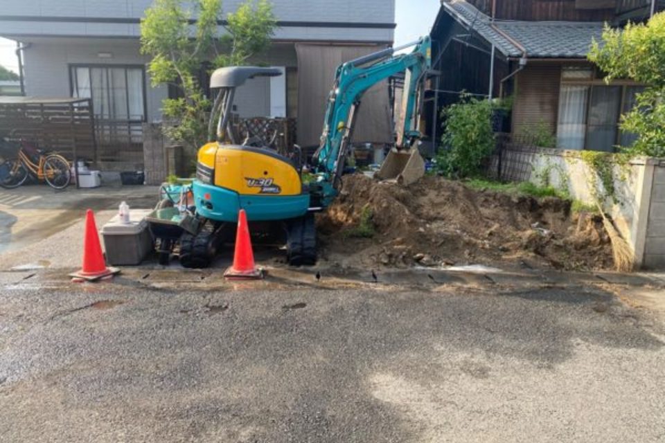 目隠しフェンスの工事の画像